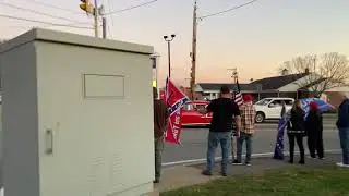 Somerset, Mass. post-election pro-Biden, pro-Trump supporters facing off at busy intersection