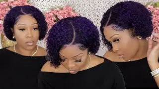 *NEW* Trying A Purple Lace Frontal Wig | Pixi Cut Frontal Wig | EayonHair