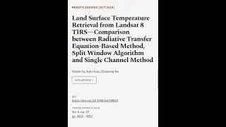 Land Surface Temperature Retrieval from Landsat 8  TIRS&mdash;Comparison between Radiative ... | RTCL.TV