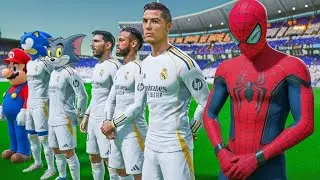 RONALDO MESSI SPIDERMAN GOKU ALL STARS PLAYING TOGETHER | REAL MADRID VS BARCELONA