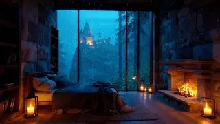 Rainy Window Fireplace Ambience 🌧️🔥 | Perfect for Sleep & Focus