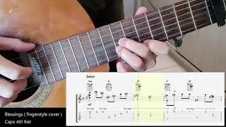 Blessings (fingerstyle cover with tabs)