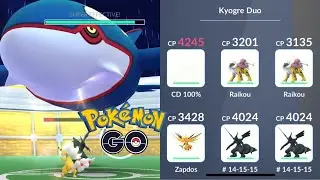 Kyogre Duo in rain with mega ampharos zekrom and shadows