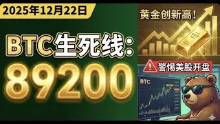 BTC 站稳 89200 才是真起飞？黄金已创历史新高，周一美股开盘定生死！2025年12月22日