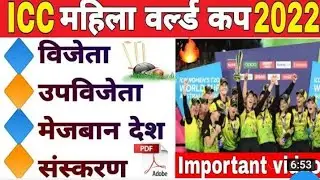ICC Women's World Cup 2022/2022 ICC Women's World Cup Questions/ ICC Women's World Cup 2022 MCQ /