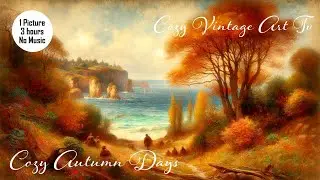 Vintage Frame TV Art | Cozy Autumn Seascape Landscape Painting Wallpaper Screensaver | #FallVibes