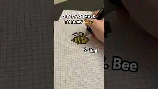 3 EASY Animals To Draw RIGHT NOW 🖌️🐝 #art #drawing #pixelart #doodle #shorts