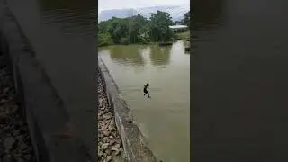 dangerous jumps at bridge #assamflood