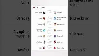 #UEFAEuropaLeague #OctavosDeFinal #Liverpool #Marsella #Villarreal #Roma #Benfica #Milan #Leverkusen
