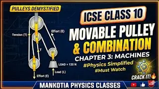 combination of movable pulley, chapter 3, Machines, class 10 icse