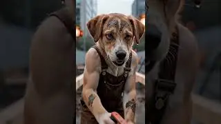 Hard work never gives up 💪 | Dog Hard Work Story #ai #dog #music #sad #song #kamin #animals #reels