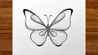 Easy butterfly drawing | How to draw butterfly step by step | Easy drawing ideas for beginners