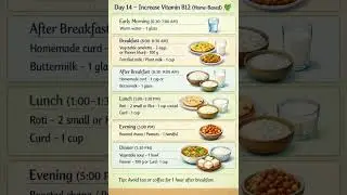 Day-14 Increase Vitamin B12 (new tip) Weight Loss | Diet Plan | Meal Plan