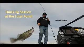 Casting My Favorite Jigs 🎣 Big Bass at the Local Pond | #LACustomJigs