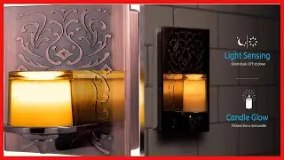 GE LED CandleLite Night Light, Plug-In, Dusk-to-Dawn Sensor, Auto On/Off, Flickers Like  Real Candle