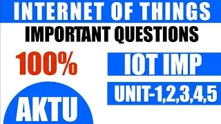 AKTU | Btech | Internet of Thing | Most Important Questions | IOT Important Topics 