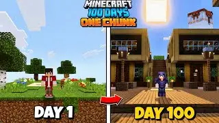 I Survived 100 Days on a SINGLE CHUNK In Minecraft PE Hardcore!🔥 [HINDI]