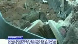 Israel bombardea objetivos en la franja de Gaza, luego de atentado en Jerusal&eacute;n