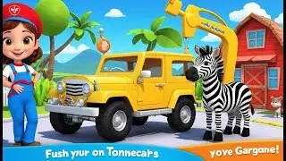 Zebra Is a Hardworking Mechanic | Funny and Fun Kids Nursery Rhyme Animation
