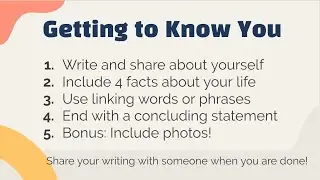 Writing (Grade 4)- Getting to Know You