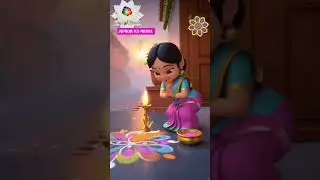 junior K3 media Animated woman's Margazhi Morning Ritual | Kolam, Lamp Lighting &Milk Boilling✨