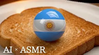【ASMR】国旗をトーストに塗る / Oddly Satisfying: Spreading Countries on Toast.
