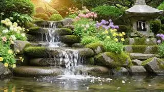 Gentle Waterfall Sounds with Calm Piano Music for Deep Sleep, Stress Relief, and Meditation.