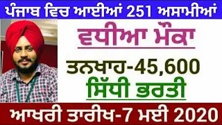 Punjab Govt Jobs May 2020|Chandigarh Police Recruitment 2020|Punjab Police|Punjab Govt Jobs April 20