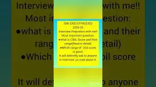 IDBI EXECUTIVE(ESO)_2025-26 #interview prepratiin with me#important #idbiexecutive #idbi