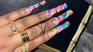 How to do nails 90&rsquo;s 😍Inspired NAIL ART￼ #nails #acrylicnails #nailtutorial #nailtrends