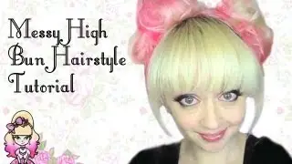 Messy High Bun Hairstyle Tutorial - Violet LeBeaux