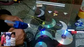 old cd hack diy/ How to make moon and star Waste CD