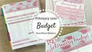 February 2020 Budget | Sara Marie Stickers | Erin Condren Deluxe Monthly |