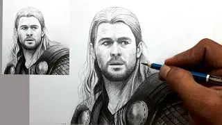 Avengers Thor Pencil Drawing Video For Beginners | Live Art Chennai