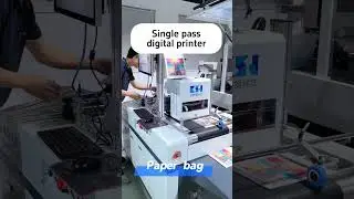 Single pass digital printing machine for paper bag #digitalprinting #inkjetprinter #paperbag