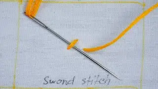 basic hand embroidery tutorial, sword stitch/isolated pearl stitch/schwertstitch, knot stitch family