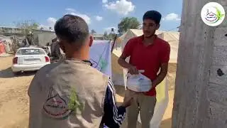 تجهيز وتوزيع وجبات الأرز الجاهزة والمطبوخة على مخيمات النازحين في مدينة غـ.ـزة 