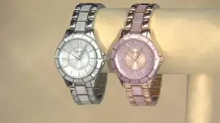 Honora Mother-of-Pearl Round Case Stainless Steel Bracelet Watch on QVC