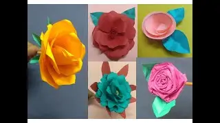 DIY 5 Types of Rose // Different types of rose making at home by paper // Realistic Artificial Rose