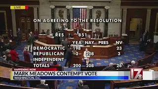 House votes to hold Mark Meadows in contempt in Jan. 6 probe