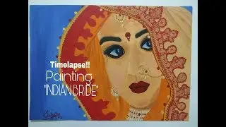 BEAUTIFUL INDIAN BRIDE PAINTING !!!