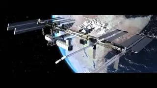 iss international space station and earth animation