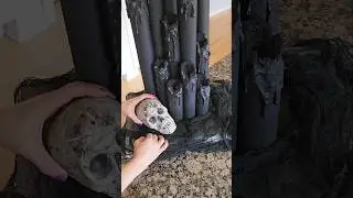 DIY Pool Noodles Spooky Candles 🕯💀🖤 #diyhalloweendecor #halloweencountdown #shorts