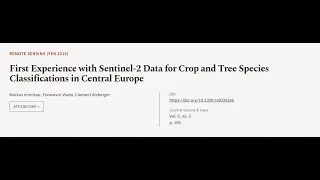 First Experience with Sentinel-2 Data for Crop and Tree Species Classifications in Ce... | RTCL.TV