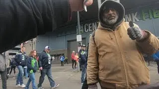 Seattle Seahawks: Man stands against preacher to block, Lord sends defender to block the man!