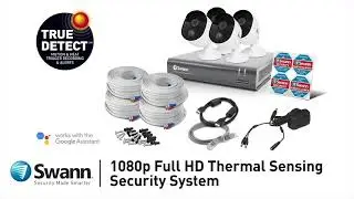 Swann Security System Full HD Thermal Sensing Security Cameras True Detect Google Assistant DVR-4580