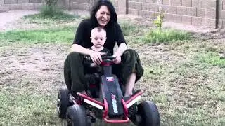 Toddler 4X4ing with classy hair