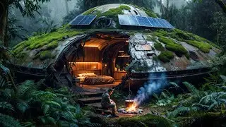 Building a House Inside an Abandoned UFO In the Jungle (Full ASMR Process)