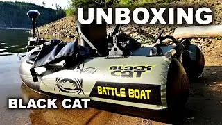 BLACK CAT belly boat battle boat #fishhobo #fishing #unboxing