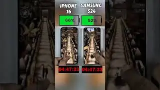 iPhone 16 vs Galaxy S24 🔋 One Died FAST... The Other? INSANE! ⚠️#shorts #viralvideo